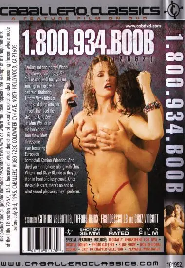 1.800.934.BOOB(Caballero) at sexvideoall.com(back cover)