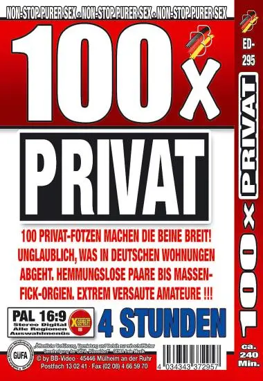 100 x Privat  ED-295 | BB-Video | DVD(back cover)