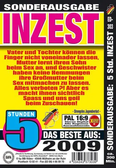 Inzest ED-303 | BB-Video | DVD(back cover)