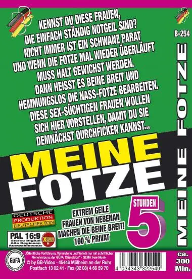 Meine Fotze - B-254 | BB-Video | DVD(back cover)