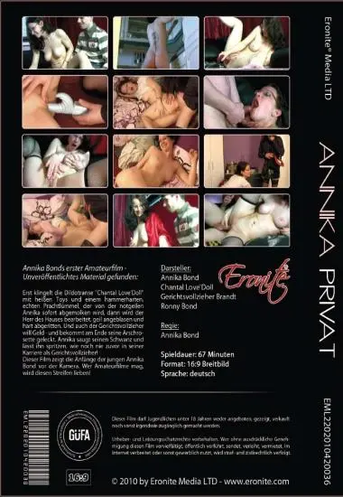 Annika privat - Annika Bonds erster Amateurfilm(Eronite) (Download available)(back cover)