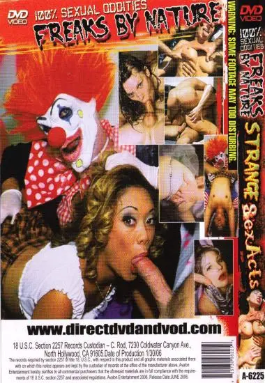Strange Sex Acts | Avalon | DVD(back cover)