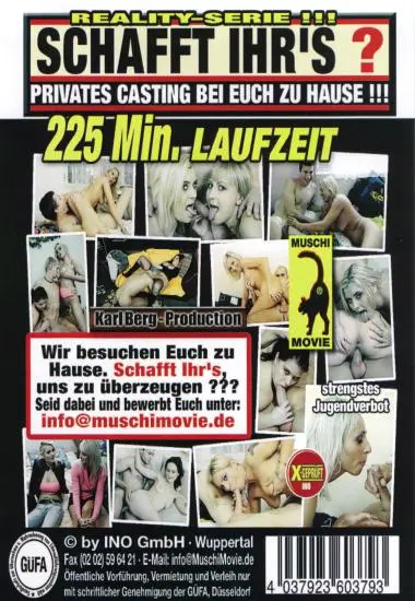 Schafft Ihr's ? - Privates Casting bei Euch zu Hause !!! Teil 5 (QUT) | Muschi | DVD(back cover)
