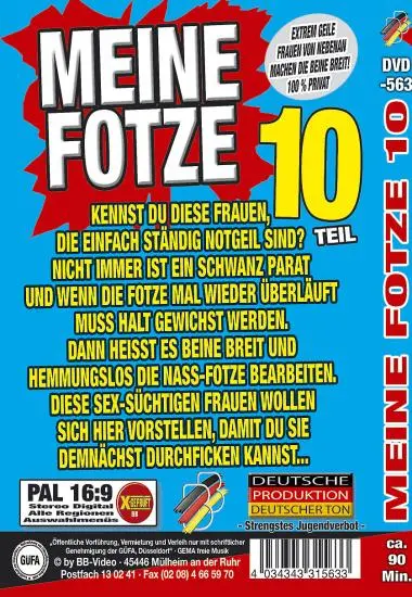 Meine Fotze Teil 10 | BB-Video | DVD, Download, 4K/HD, VOD(back cover)