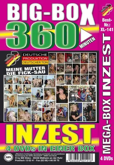 Big Box Inzest XL-141(4xDVDs) | BB-Video | DVD(back cover)