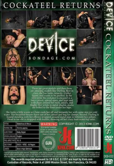 Cockateel Returns | Kink.com | DVD(back cover)