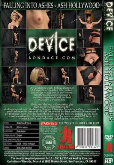 Falling Into Ashes - Ash Hollywood | Kink.com | DVD(back cover)