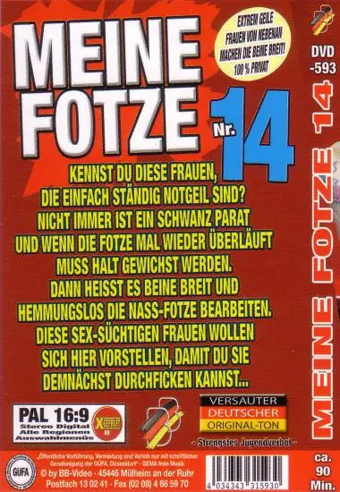 Meine Fotze Teil 14 | BB-Video | DVD, Download, 4K/HD, VOD(back cover)