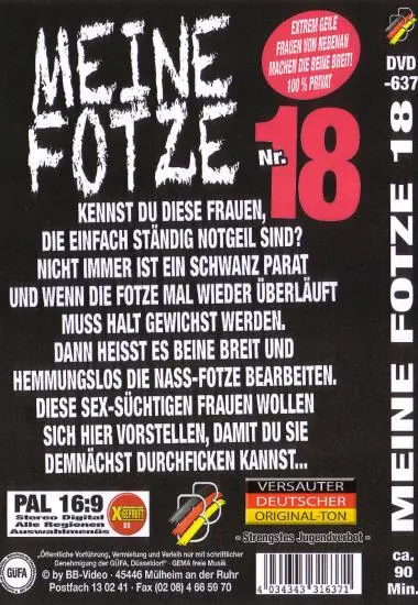 Meine Fotze 18 | BB-Video | DVD, Download, 4K/HD, VOD(back cover)