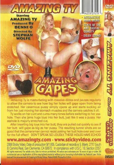 Amazing Ty 52: Amazing Gapes(Sticky Video)(back cover)