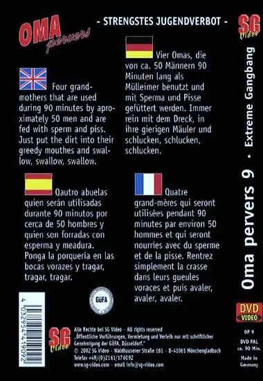 Oma Pervers Vol. 09 | SG-Video | DVD(back cover)