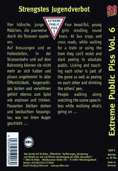 Extreme Public Piss Vol. 06 | SG-Video | DVD(back cover)