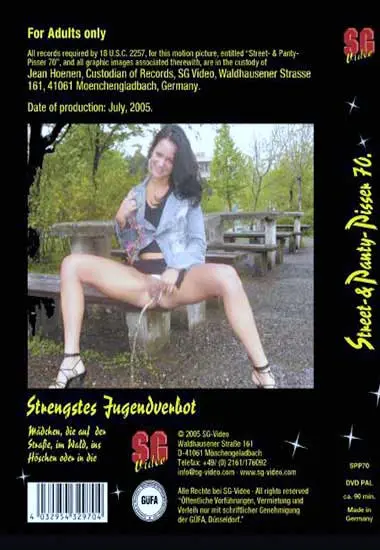 Street and Panty Pisser Vol. 70 | SG-Video | DVD(back cover)
