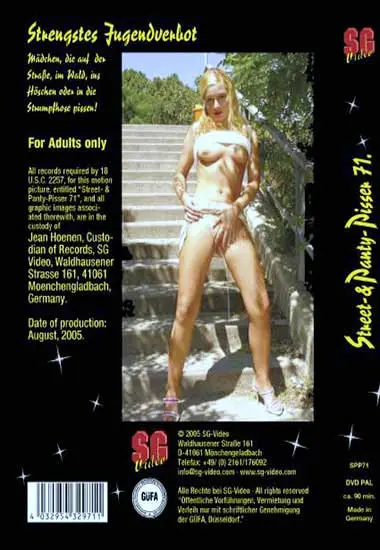 Street and Panty Pisser Vol. 71 | SG-Video | DVD(back cover)