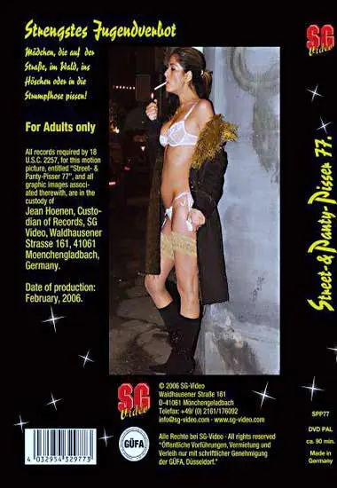 Street and Panty Pisser Vol. 77 | SG-Video | DVD(back cover)