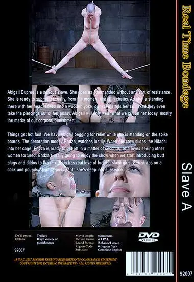 Real Time Bondage - Slave A | Belrose | DVD(back cover)