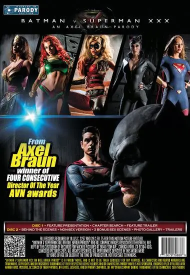Batman Vs. Superman XXX: An Axel Braun Parody (2xDVDs)(Wicked Pictures)(back cover)